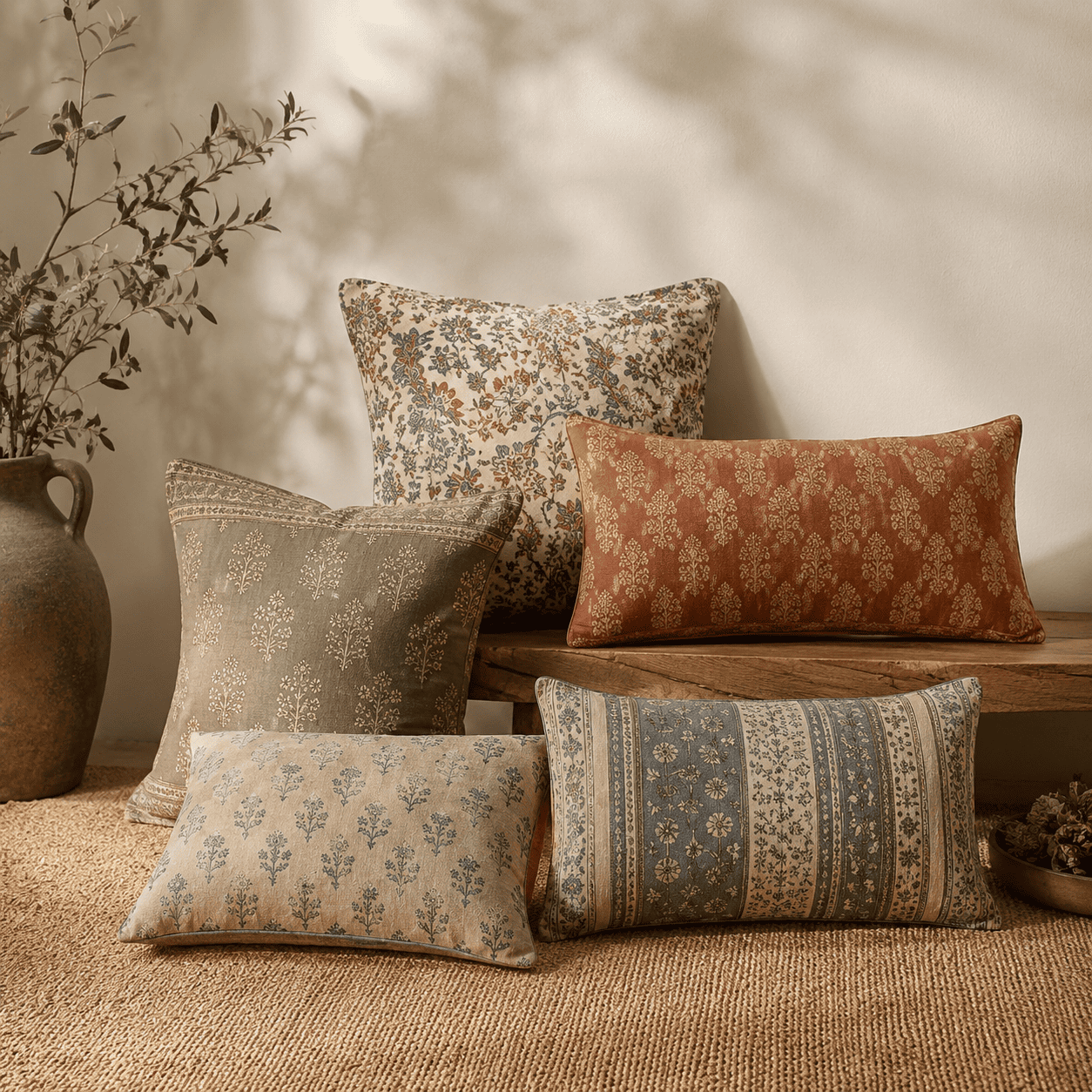 Cushion covers for bedding collection