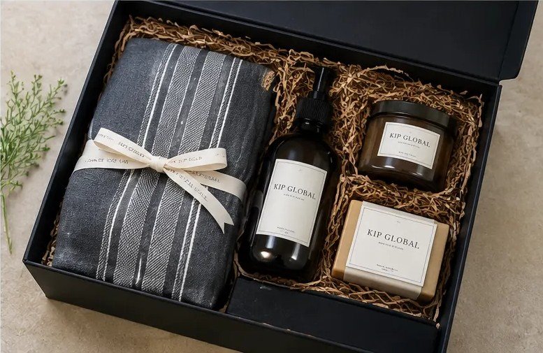 Home textile candle and tea gift set