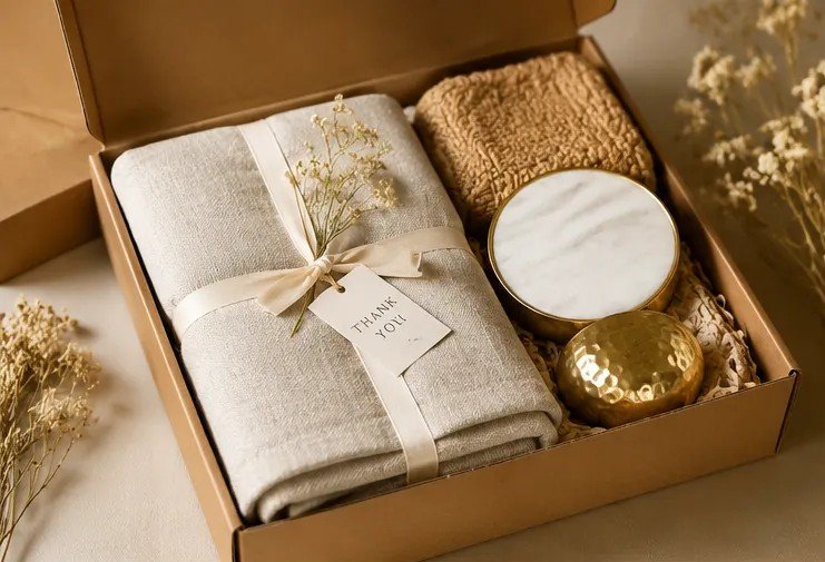 Textile and coaster gift set